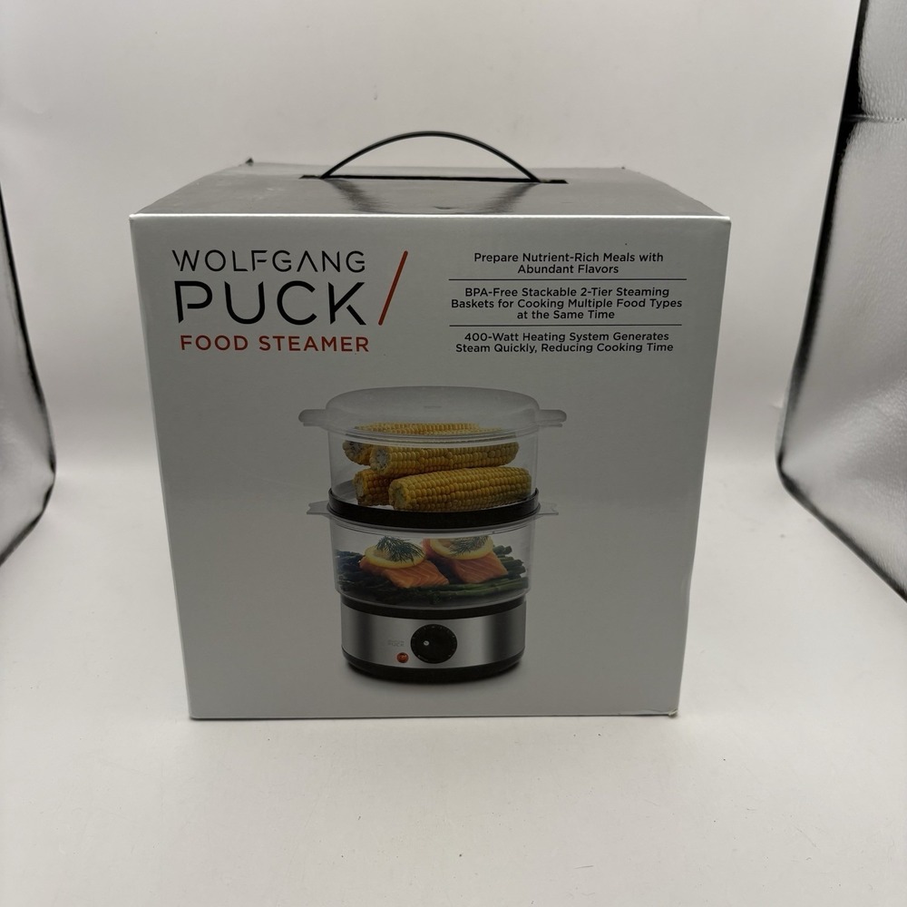 WOLFGANG PUCK 2 Tier Food Steamer 400-Watt BPA-Free NEW in Box